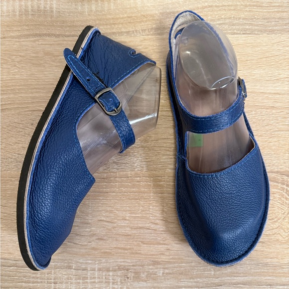 Softstar Merry Jane Shoes Women’s Sz 7 Blue Leather Barefoot Grounding Flats - Picture 5 of 11